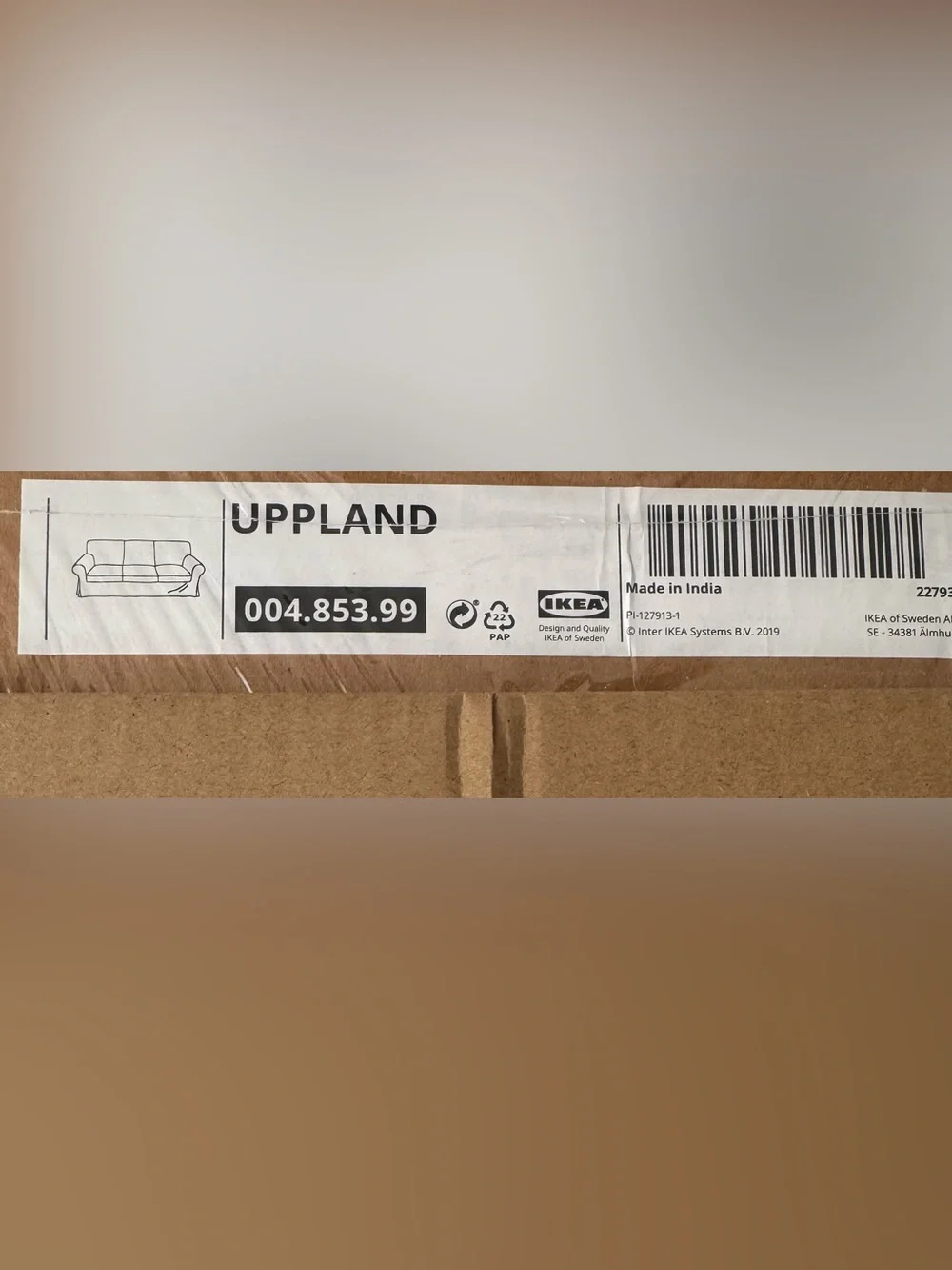Brand New! IKEA UPPLAND Gray Fabric Sofa Cover.
